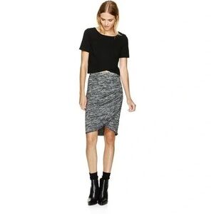 Aritzia Wilfred Free Heather Grey Tyra Ruched Skirt
